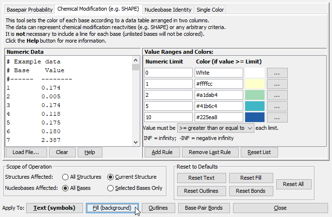 Set Colors and Numeric Ranges